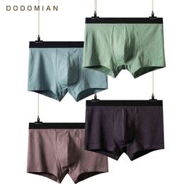 DO MIAN Underwear Men Luxury Waistband High quality Cotton Boxer breathable 4pcs\lot Boxer Underwear Plus size L-4XL H1214