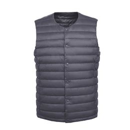 Bang Men Down Vest Ultra Light Down Vest Portable V-neck Sleeveless Coat Man Winter Without Collar Warm Liner 211015