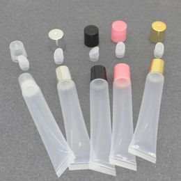 1pcs paciking bottle 10ml 15ml 20ml Empty Lipstick Tube,Lip Balm Soft Hose,Makeup Squeeze Sub-bottling,Clear Plastic Lip Gloss Container F606