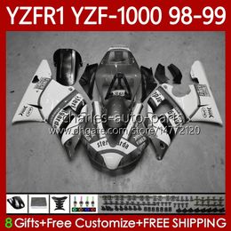 OEM Body Kit For YAMAHA YZF-1000 YZF-R1 YZF 1000 CC R 1 1998 1999 2000 2001 Bodywork 82No.132 YZF White Grey R1 1000CC 98-01 YZF1000 YZFR1 98 99 00 01 Motorcycle Fairing