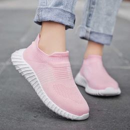 Fashion Kids Sock Sneakers Breathable Boys Girls Running Shoes Knitted Mesh Children Walking Shoes Lightweight Non-slip G1025