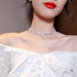 2021 Luxus-Kristallperlen-Halskette für Damen, Schlüsselbeinkette, Lätzchen-Statement-Choker-Halskette, hochwertiges Design, Anhänger, Prinzessin, Hochzeit, Damenschmuck, Fee