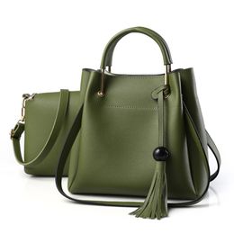HBP Women Bag fashion style tote Composite bags Female PU Leather Handbag Shoulder Messenger bag Green