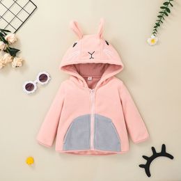 Baby Outerwear Bunny Ear Fleece Coats Fall 2021 Latest Boutique Clothes 0-2T Children Girls Long Sleeves Soft Cardigans