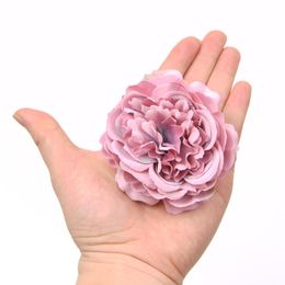 10pcs 8cm Peony Artificial Silk Flower Heads For Wedding Decoration Diy Wreath Gift Box Scrapbooking Craft Fake jllvpI