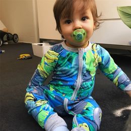 TinyPeople Baloo Banana Print baby onesie Long Sleeve for newborns Baby Boy Jumpsuit girl clothes Cotton ropa bebe Baby Romper 210226