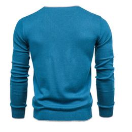 2021 New Cotton Pullover V-neck Men's Sweater Solid Color Long Sleeve Autumn Slim Sweaters Casual Pull Clothing Y0907