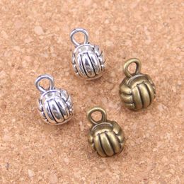 37pcs Antique Silver Plated Bronze Plated 3d volleyball Charms Pendant DIY Necklace Bracelet Bangle Findings 10mm