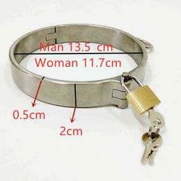 NXY Adult toys Stainless Steel Handcuffs Lockable Neck Collar Ankle Cuffs BDSM Tool Bondage Leg Irons Restraints Sex Toy For Couples Shop 1207