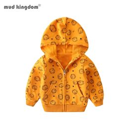 Mudkingdom Boys Hoodies Fashion Long Sleeve Cartoon Car Dinosaur Printing Sweatshirts Zip Up for Kids Clothes Spring Autumn 211111