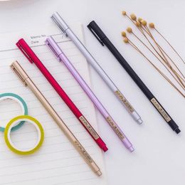 Gel Pens Metal Handle Series Pen Black Ink Colour High Quality School Student Stationery And Office Supplies 1PCS