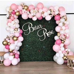 162PCS Retro Pink Balloon Garland Arch Kit Chrome Gold Globos Baby Shower Valentine's Day Wedding Kid Birthday Decorations 210719