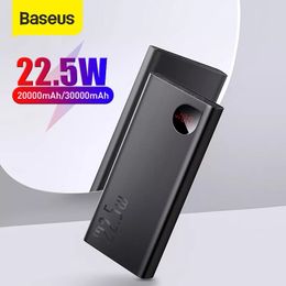 Banco de potência Basus 22.5w 20000mAh / 30000mAh portátil carregador de bateria POBLANK Tipo C USB carregador rápido para iPhone 12 Huawei Xiaomi