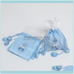 Gift Event Festive Party Supplies Home & Gardengift Wrap 10Pcs Bag Customizable Logo Jewellery Flower Tassel Small Cloth Wedding Candy Box Dro