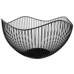 counter baskets UK - Storage Baskets Wire Fruit Basket Black Bowl For Kitchen Counter Wave Serving Dish Fruits