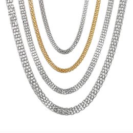 316 Stainless Steel Hollow round mesh chain Silver Gold Shining Polished High Quality Hip Hop Punk Women Men Snake Necklace Jewellery Popular for Girls