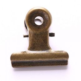 4 Size Retro Round Metal Grip Clips Bronze Bulldog Clip Bag Clips DH0567