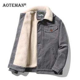 Men Fleece Jackets Winter Warm Coat Male Thick Overalls Windbreaker Outwears Men's Brand Clothing Solid Casual Parkas LM274 210927