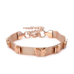 Link, Chain Non-fading Frosted Butterfly Bracelet Ladies Rose Gold 316L Titanium Steel & Link Bracelets Metal Stainless
