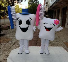 Performance teeth toothbrush Mascot Costumes Halloween Xmas Fancy Party Dress Cartoon Character Carnival Xmas Easter Advertising Birthday Party Costume Outfit