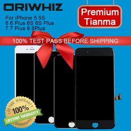 ORIWHIZ Tianma LCD for iPhone 5 5s 6 Plus 6s 7 8 Digitizer Assembly Replacement Screen Sensitive Touch Durable Quality Black White