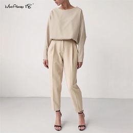 Mnealways18 Vintage Zipper Khaki Trousers Women High Waist Office Pants Ladies Brown Trousers Work Wear Summer Long Pants T200617