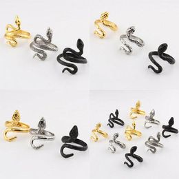 Wholesale 3colors New Punk Gothic Snake Open Ring for Women Men Cute Personality Vintage Metal Colour Animals Finger Ring Male Jewellery