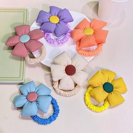 Girls Cute Big Flower Bow Elastic Hair Bands Lovely Hair Tie Rubber Bands Headband Hair Decorate Fashion Accessories 2022