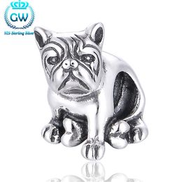 925 Sterling Silver Diy Charm Dog Beads Fit Snake Chain Jewellery Wholesale Brand GW Jewellery T130 Q0531