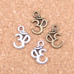 171pcs Antique Silver Plated Bronze Plated Yoga OM Charms Pendant DIY Necklace Bracelet Bangle Findings 15*10mm