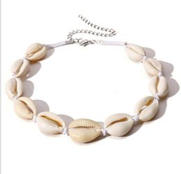 Rope Chain Natural Shell Necklaces Fashion Woman Boho Seashell Choker Necklace Lady Summer Beach Party Jewelry Girl Chokers