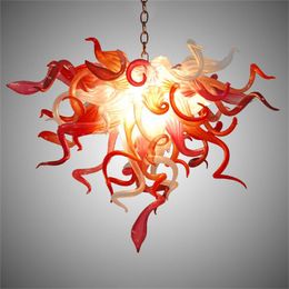 Art Deco Luxury Pendant Lights Lamp 100% Hand Made Murano Blown Glass Chandelier with Led Bulbs for Home Living Room Decoration