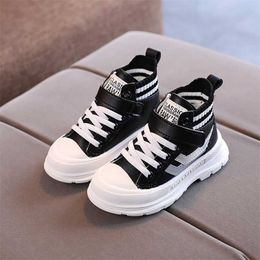 Kids Casual Shoes Autumn Winter Warm Ankle Martin Children Boots Boys Fashion Leather Soft Antislip Girl Sport Running 211227