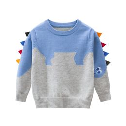 Children Sweater Toddler Baby Boys Cartoon Dinosaur Autumn Winter Kids Sweaters Cute Tops Spring Clothing Tops for 2-8 Years 210308