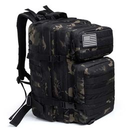 50L Camouflage Army Backpack Men Military Tactical Bags Assault Molle backpack Hunting Trekking Rucksack Waterproof Bug Out Bag 220104