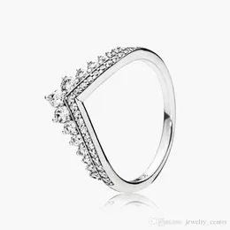 Women's 925 Sterling Silver Wedding Rings Cubic Zirconia Diamonds for Pandora Style Women CZ Diamond Crown Rings setswith Original Ladies Gift with Original Box