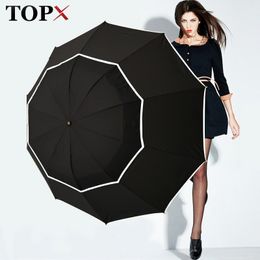 TOPX Big Top Quality Umbrella Men Rain Woman Windproof Large Paraguas Male Women Sun 3 Folding Big Umbrella Outdoor Parapluie 210223