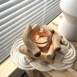Candle Holders ZZKJ Retro Wood Candlestick For Home Decoration, Classic Craft Holder Party, Wedding Or Bar
