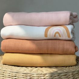 Bamboo Baby Blanket Double Layers Muslin Gauze Newborn Swaddle Soft Bath Towel Solid Stroller Cover 23 Colors Optional DW6406