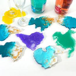 Mats & Pads DIY Placemat Intercontinental Continent Map Resin Mould Handmade Crystal Epoxy Tray Silicone Cushion Home Decor