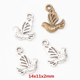 jewellery making wholesalers Canada - 200pcs Small Hummingbird charms 14X11X2MM antique silver vintage bronze pendant alloy metal jewelry accessories brass copper diy jewellery making