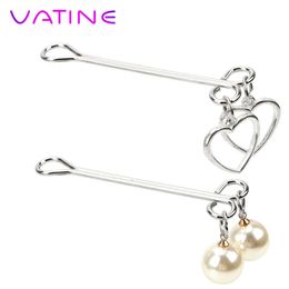 VATINE 1 Pair Nipple Clamps Pearl Shape Flirting Torture Toys Adult Products Heart Shape Sex Toy for Women Couples Adult Games P0816