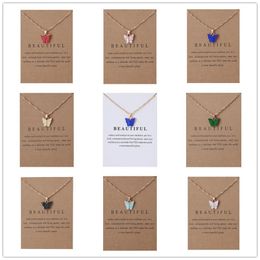 Acrylic Butterfly Pendant Necklace, Constellation Alloy Pendant Necklace Chain Jewelry Gift Card for Women