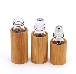 3ml 5ml 10ml Bamboo Wood Bottle Perfume Empty Oil Stainless Roll On Ball Aromatherapy