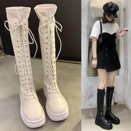 Descuento Mujer Botas Altas Rojas Tacón Grueso 2022 en venta en DHgate.com