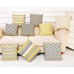 Pillow Case 1 Piece Set Of Yellow Wave Pillowcase Decoration Simple Sofa Home 45x45cm