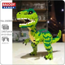 Balody 16089 Jurassic Dinosaur Velociraptor Animal Monster Model DIY Mini Diamond Blocks Bricks Building Toy for Children no Box Q0723