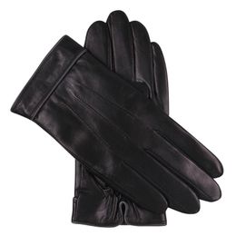 Fingerless Gloves Leather Male Winter Genuine Plus Velvet Thicken Driving Keep Warm Windproof Touchscreen Sheepskin M17001C