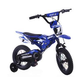 Kids Motorcycle Bike 12/16 Inch Suspension Bike 4 Wheels Motor Design Kid Bicycle