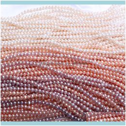 Necklaces & Pendants Jewelryfreshwater Pearl Necklace Round Shape With Size 5-6Mm Perfect Luster For Jewelry Diy Loose Strands Chains Drop D